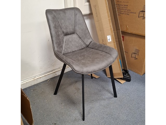 4x eetkamerstoel grijs - afbeelding 1 van  4