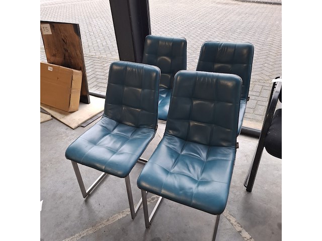 4x eetkamerstoel h&h, blauw - afbeelding 1 van  5