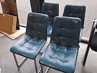 4x eetkamerstoel h&h, blauw - afbeelding 1 van  5