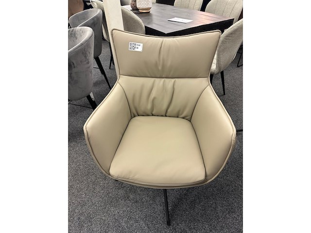 4x eetkamerstoel jonas, leer, taupe - afbeelding 2 van  2