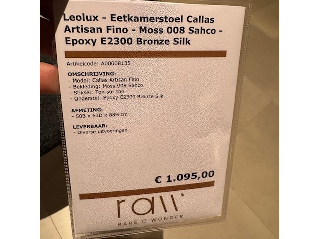 4x eetkamerstoel, leolux, callas - afbeelding 2 van  5