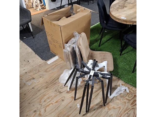 4x eetkamerstoel, lichtbruin - afbeelding 4 van  4