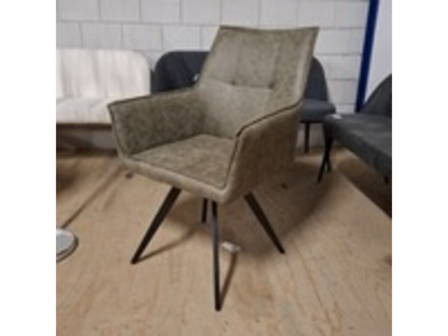 4x eetkamerstoel met armleuning, draaibaar groen - afbeelding 1 van  4