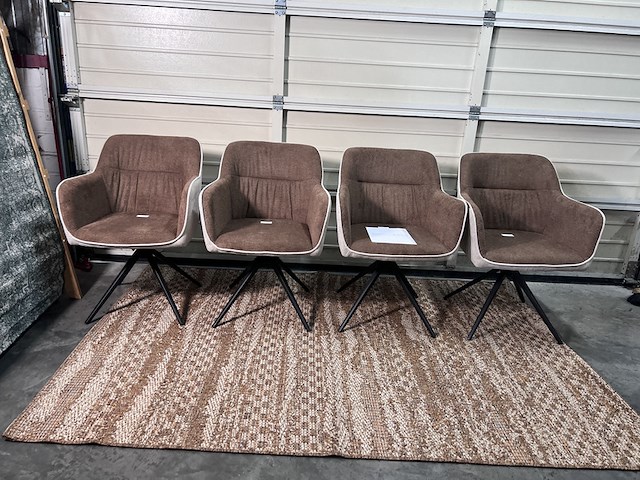 4x eetkamerstoel met armleuning, housecraft living, daley, beige/bruin - afbeelding 1 van  2