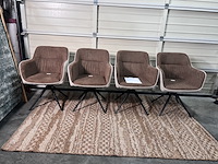 4x eetkamerstoel met armleuning, housecraft living, daley, beige/bruin - afbeelding 1 van  2