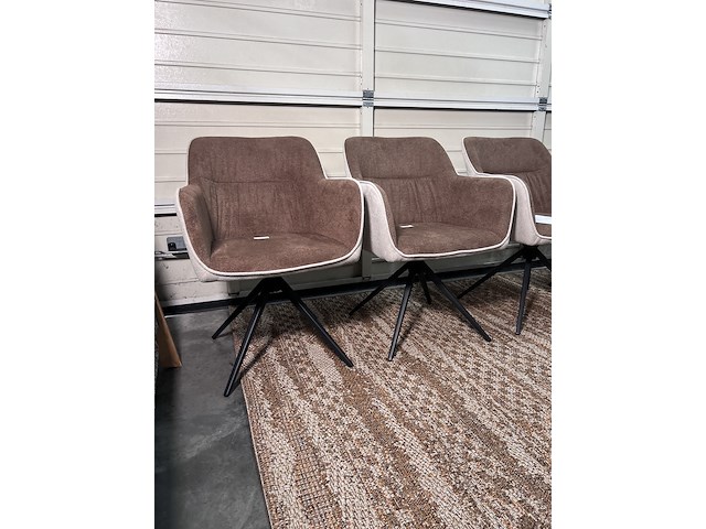 4x eetkamerstoel met armleuning, housecraft living, daley, beige/bruin - afbeelding 2 van  2
