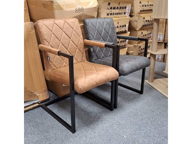 4x eetkamerstoel met armleuning - afbeelding 1 van  9