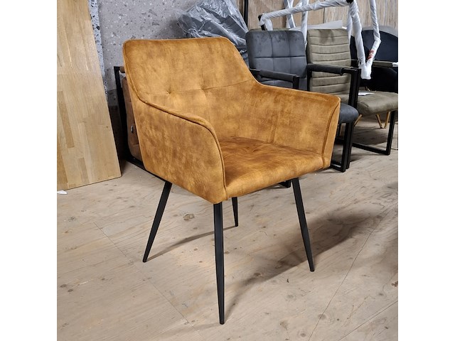 4x eetkamerstoel okergeel - afbeelding 1 van  4