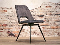 4x eetkamerstoel pablo zonder arm - draaibaar - adore donker grijs / dark grey - afbeelding 2 van  5