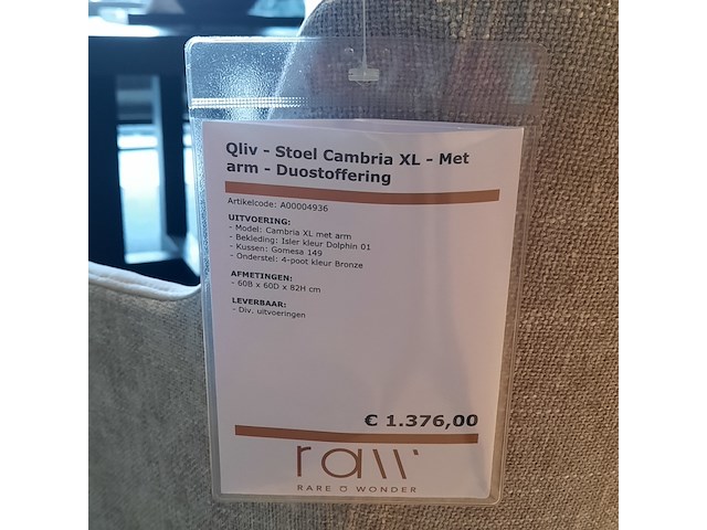 4x eetkamerstoel qliv, cambria xl, duo stoffering - afbeelding 3 van  8