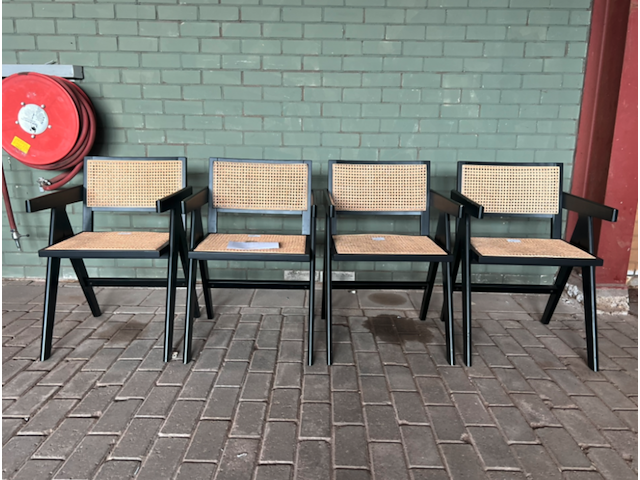 4x eetkamerstoel rattan/hout , woood, gunn, zwart / bruin - afbeelding 1 van  7