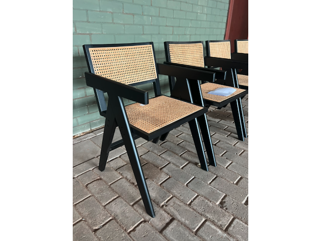 4x eetkamerstoel rattan/hout , woood, gunn, zwart / bruin - afbeelding 2 van  7