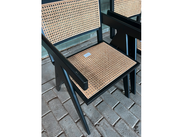 4x eetkamerstoel rattan/hout , woood, gunn, zwart / bruin - afbeelding 4 van  7