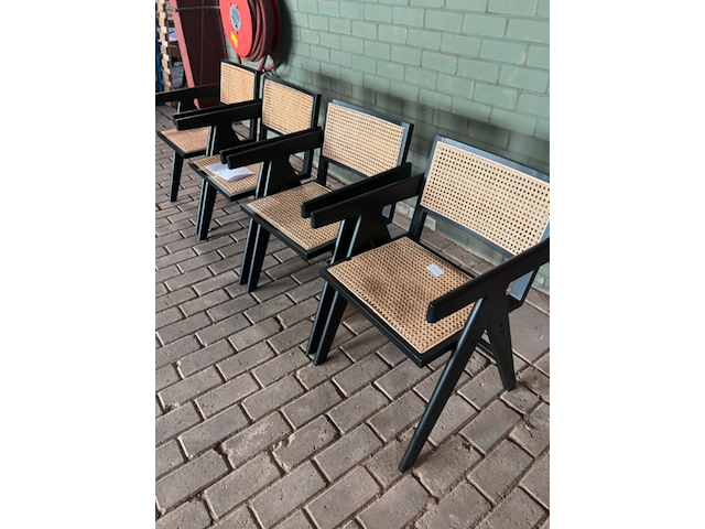 4x eetkamerstoel rattan/hout , woood, gunn, zwart / bruin - afbeelding 6 van  7