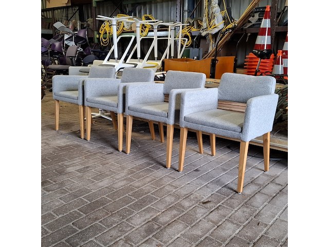 4x eetkamerstoel, sateliet, grijs - afbeelding 3 van  10