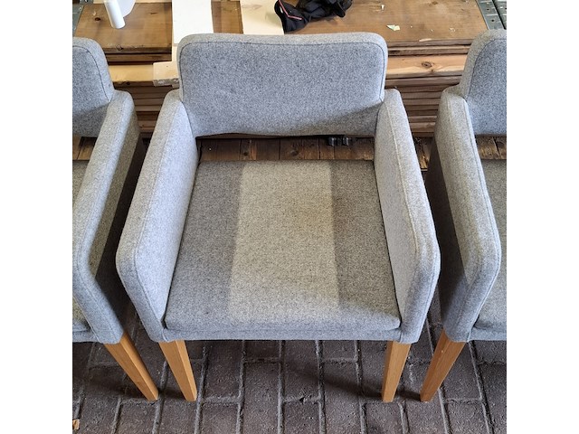 4x eetkamerstoel, sateliet, grijs - afbeelding 9 van  10