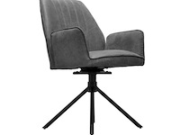 4x eetkamerstoel sting met arm - draaibaar - yacht antraciet - eco leer - afbeelding 4 van  8