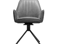 4x eetkamerstoel sting met arm - draaibaar - yacht antraciet - eco leer - afbeelding 5 van  8