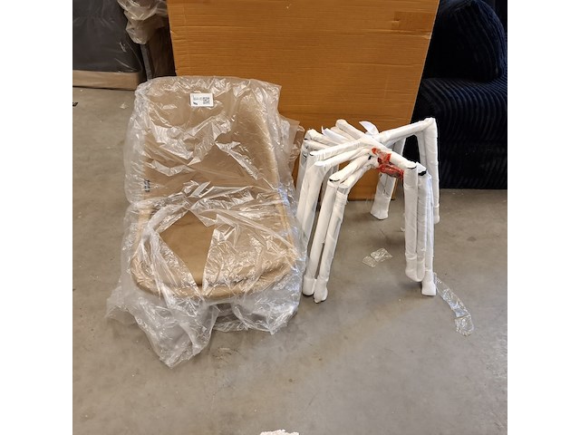 4x eetkamerstoel, velvet licht bruin - afbeelding 4 van  4