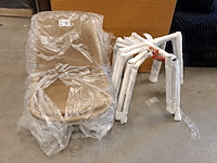 4x eetkamerstoel, velvet licht bruin - afbeelding 4 van  4