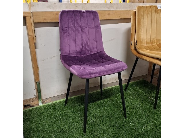 4x eetkamerstoel, velvet paars - afbeelding 1 van  4