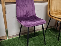 4x eetkamerstoel, velvet paars - afbeelding 1 van  4
