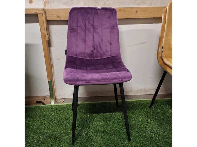4x eetkamerstoel, velvet paars - afbeelding 2 van  4