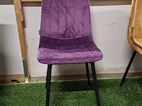 4x eetkamerstoel, velvet paars - afbeelding 2 van  4