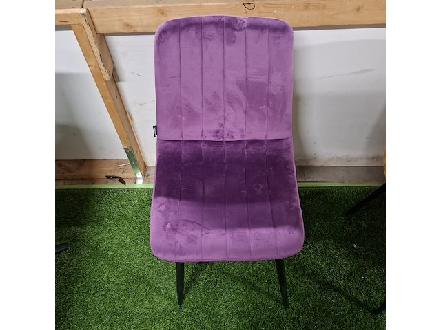 4x eetkamerstoel, velvet paars - afbeelding 3 van  4