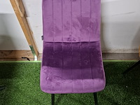 4x eetkamerstoel, velvet paars - afbeelding 3 van  4