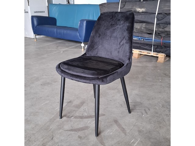 4x eetkamerstoel, velvet, zwart, 2026 - afbeelding 1 van  6