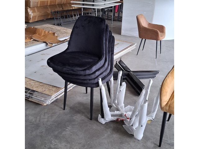 4x eetkamerstoel, velvet, zwart, 2026 - afbeelding 4 van  6