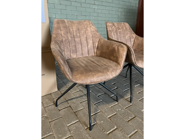 4x eetkamerstoel, white label living , brody - afbeelding 3 van  4