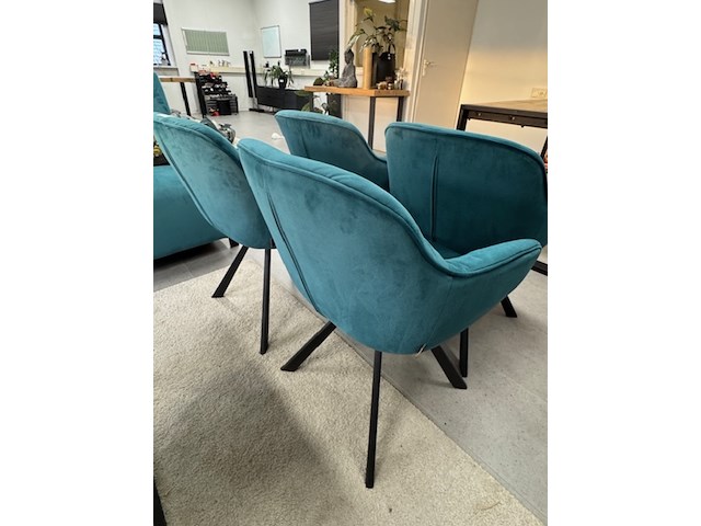 4x eetkamerstoel woood, elaine, deep sea - afbeelding 4 van  4