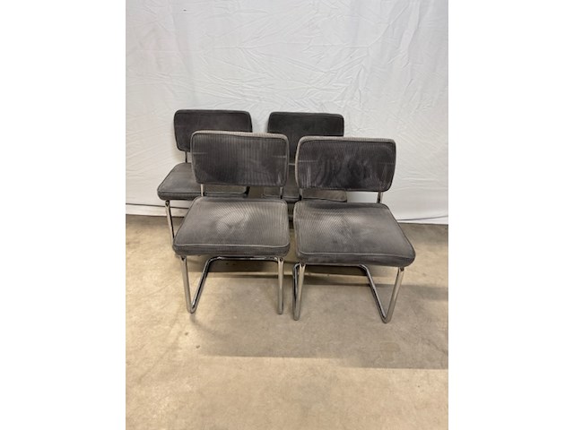 4x eetkamerstoel zuiver, ridge rib, grijs - afbeelding 1 van  3