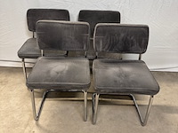 4x eetkamerstoel zuiver, ridge rib, grijs - afbeelding 1 van  3