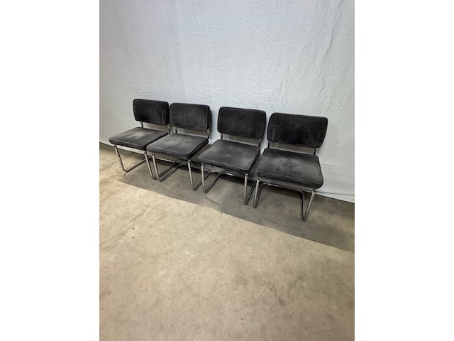 4x eetkamerstoel zuiver, ridge rib, grijs - afbeelding 2 van  3