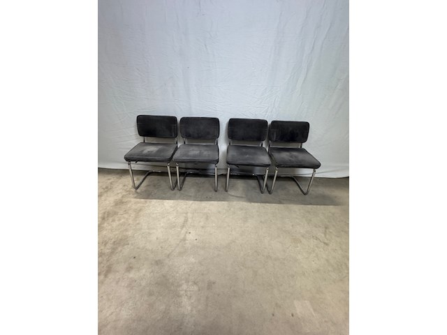 4x eetkamerstoel zuiver, ridge rib, grijs - afbeelding 3 van  3