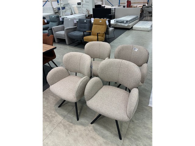 4x eetkamerstoelen bella, geweven, beige - afbeelding 1 van  7