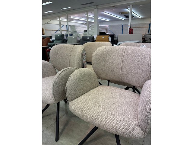 4x eetkamerstoelen bella, geweven, beige - afbeelding 2 van  7