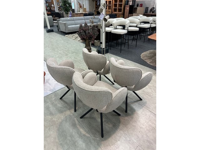 4x eetkamerstoelen bella, geweven, beige - afbeelding 3 van  7