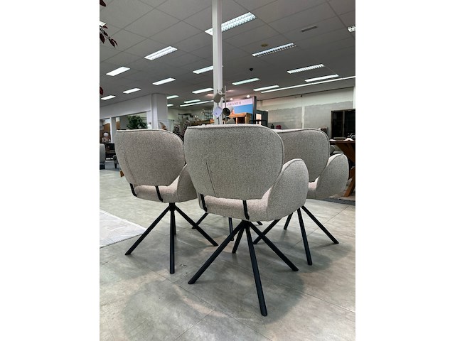 4x eetkamerstoelen bella, geweven, beige - afbeelding 4 van  7