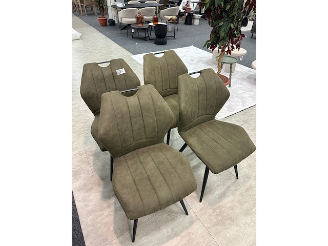 4x eetkamerstoelen jonas, microvezel, groen - afbeelding 1 van  8