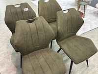 4x eetkamerstoelen jonas, microvezel, groen - afbeelding 1 van  8