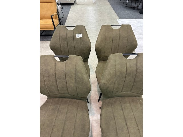 4x eetkamerstoelen jonas, microvezel, groen - afbeelding 2 van  8