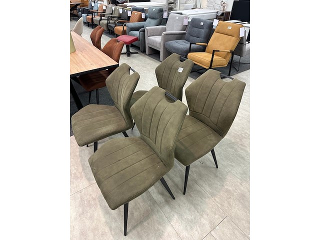 4x eetkamerstoelen jonas, microvezel, groen - afbeelding 3 van  8