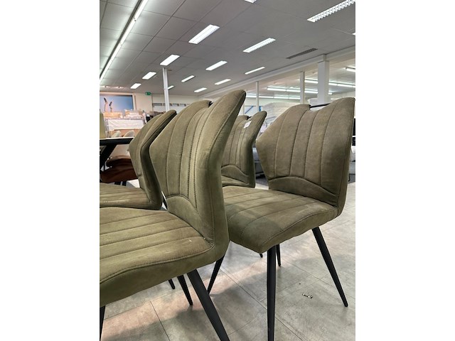 4x eetkamerstoelen jonas, microvezel, groen - afbeelding 4 van  8