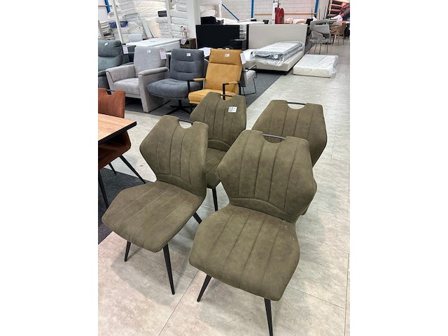 4x eetkamerstoelen jonas, microvezel, groen - afbeelding 8 van  8