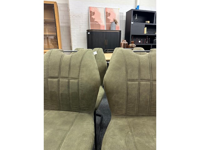4x eetkamerstoelen pieter, microvezel, groen - afbeelding 2 van  6
