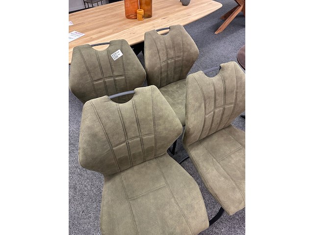 4x eetkamerstoelen pieter, microvezel, groen - afbeelding 3 van  6